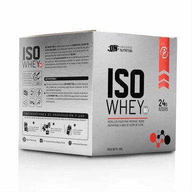 PROTEÍNA ISOLATADA UNIVERSE NUTRITION ISO WHEY 90 CAJA 10 UNID COOKIES AND CREAM
