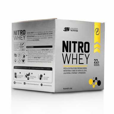 PROTEÍNA UNIVERSE NUTRITION NITRO WHEY CAJA 10 SACHETS VAINILLA SUERO DE LECHE