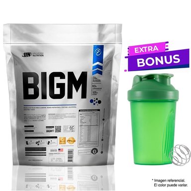 PROTEÍNA UNIVERSE NUTRITION BIGM 3 KG CHOCOLATE GANADOR DE MASA + SHAKER