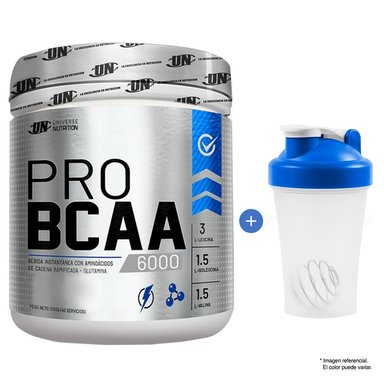 AMINOÁCIDO UNIVERSE NUTRITION PRO BCAA 6000 EN POLVO 500GR FRUIT PUNCH + SHAKER