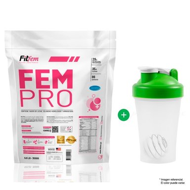 PROTEÍNA FITFEM FEMPRO 3 KG VAINILLA SUERO DE LECHE + SHAKER