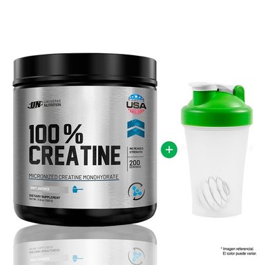 100% CREATINE CREATINA MONOHIDRATADA 500G UNIVERSE NUTRITION + SHAKER