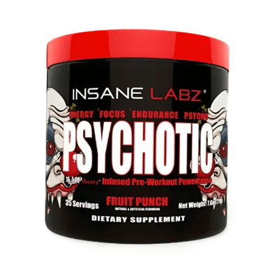 PROTEÍNA INSANE LABZ PSYCHOTIC RED 35 SERVICIOS NATURAL PRE ENTRENO