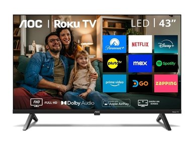 TELEVISOR SMART TV AOC FULL HD 43" 43S5045 LED FHD CON SISTEMA ROKU TV