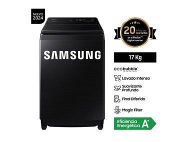 LAVADORA SAMSUNG 17KG SUPERIOR ECOBUBBLE DIGITAL INVERTER NEGRO WA17CG6441BVPE - 1