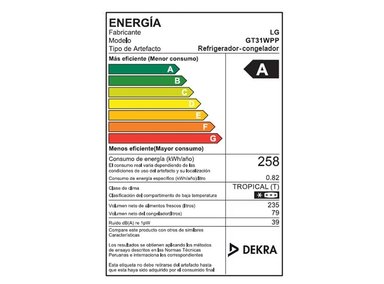 REFRIGERADORA LG TOP FREEZER 314L DOORCOOLING GT31WPP PLATEADA - 6