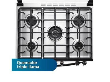 COCINA INDURAMA DE 5 HORNILLAS BORGOÑA ZAFIRO NEGRO - 4