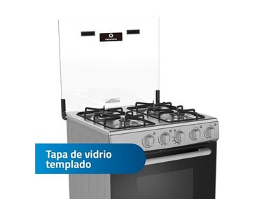 COCINA A GAS INDURAMA DE 4 HORNILLAS VERNET SPAZIO 3 GRIS - 6