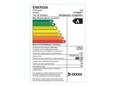 REFRIGERADORA LG TOP FREEZER 241 LT LINEARCOOLING MULTI-AIR FLOW VT24BPY PLATEADA - 6