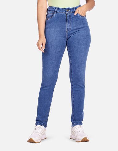 JEANS MUJER PIEERS AZUL PANTALÓN ELLEN TIRO ALTO SEMI RECTO
