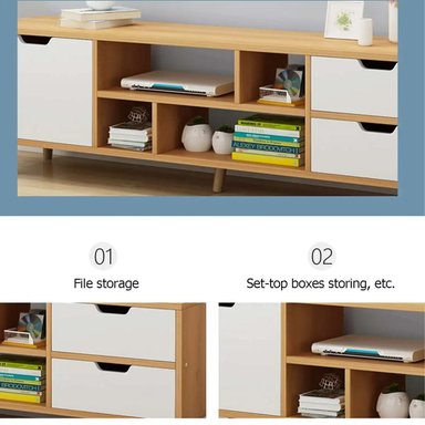MUEBLE TV CENTRO DE ENTRETENIMIENTO MUEBLE MINIMALISTA ESTANTE - 5