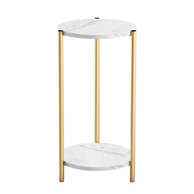 MESA AUXILIAR MODERNA Y ELEGANTE CON DETALLES TIPO MÁRMOL - 1