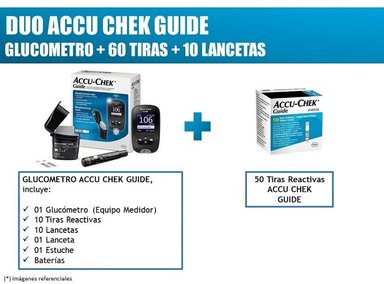 GLUCÓMETRO ACCU-CHEK GUIDE DUO Y 60 TIRAS REACTIVAS