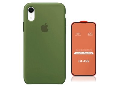 CASE IPHONE XS MAX SILICONA V.MILITAR + MICA VIDRIO COMPLETO - 1