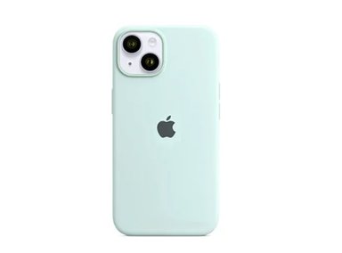 CASE IPHONE 14 PLUS SILICONA TURQUESA + MICA VIDRIO COMPLETO - 2