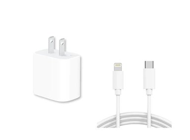 CARGADOR APPLE IPHONE DE 20W + CABLE LIGHTNING A TIPO C ORIGINAL - 1
