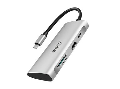 HUB WIWU ALPHA 731HP 7 EN 1 MULTIPORT USB C PARA LAPTOP ADAPTER TYPE C - GRIS - 2