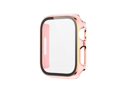 CORREA APPLE WATCH ELÁSTICA LISA + CASE BUMPER METALIZADO 42MM NUDE - 2