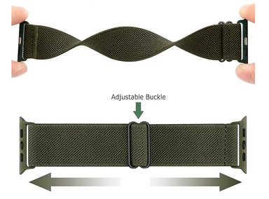CORREA APPLE WATCH NYLON ELASTICA 40MM VERDE MILTAR - 2