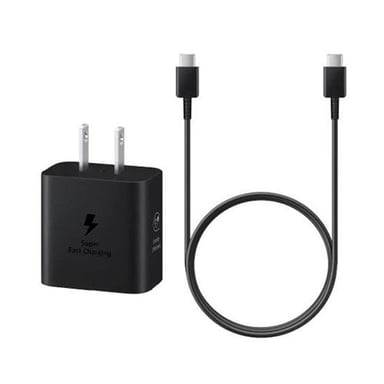 CARGADOR SAMSUNG 25W GAN CON CABLE C-C PARA GALAXY S25/S25 PLUS/ S25 ULTRA NEGRO - 1