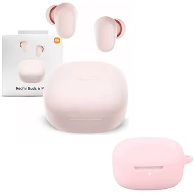 AUDIFONO REDMI BUDS 6 PLAY PINK + PROTECTOR DE SILICONA ROSA - 1
