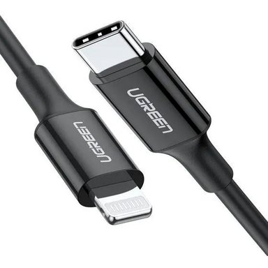 CABLE UGREEN CARGA RAPIDA USB-C A LIGHTNING 1M NEGRO - 2