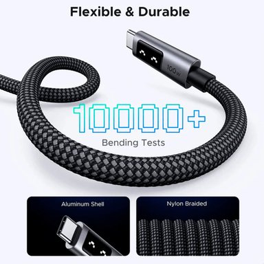 CABLE UGREEN L509 USB-C A USB-C 1M 100W CON PANTALLA - 3