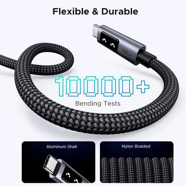CABLE UGREEN L509 USB-C A USB-C 1M 100W CON PANTALLA - 4