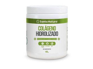 COLÁGENO HIDROLIZADO MARACUYÁ Y CAMU CAMU SANTA NATURA  450 GR