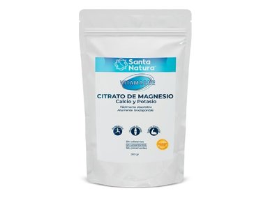 SUPLEMENTO NATURAL VITAMAGNE DE CITRATO DE MAGNESIO, CALCIO Y POTASIO SANTA NATURA 200 GR