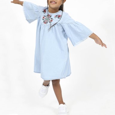 VESTIDO CORTO NIÑA COTTONS JEANS ESMERALDA