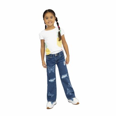 JEANS MOM NIÑA COTTONS JEANS AZUL LETICIA