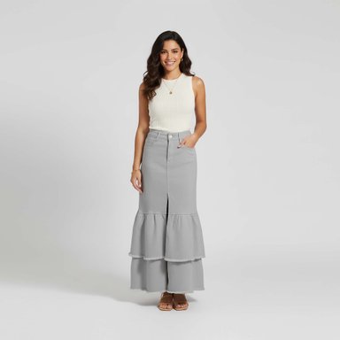 MAXI FALDA  MUJER COTTONS JEANS SEFORA - 1