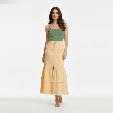 MAXI FALDA MUJER COTTONS JEANS SEFORA - 1