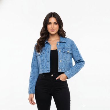 CASACA CROP MUJER COTTONS JEANS MARIANA - 1