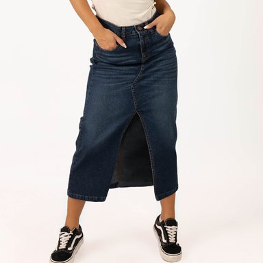 FALDA MIDI SLIM MUJER COTTONS JEANS IRLANDA - 1