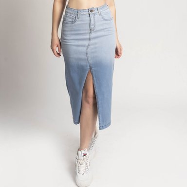 FALDA MIDI SLIM MUJER COTTONS JEANS IRLANDA - 1
