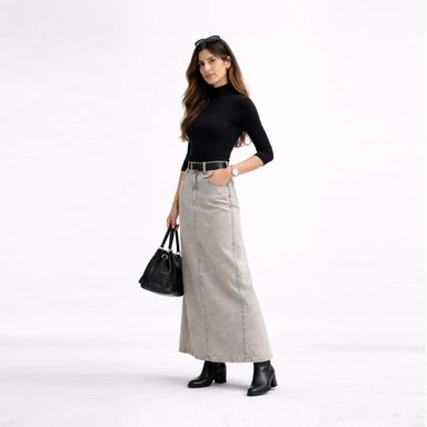 MAXIFALDA PARA MUJER COTTONS JEANS NEYDA - 3