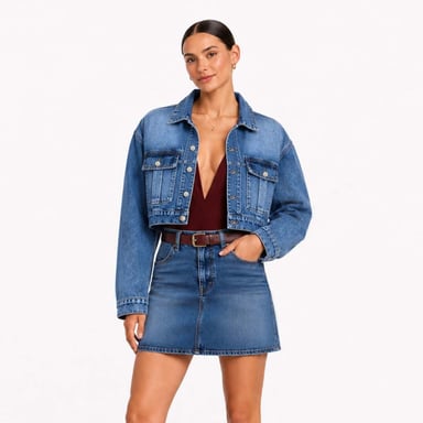CASACA CROP PARA MUJER COTTONS JEANS XIME - 1