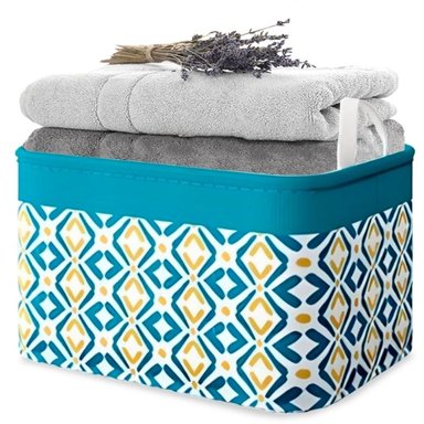 CESTA ORGANIZADORA DE ROPA PARA LAVANDERÍA TURQUESA 181C