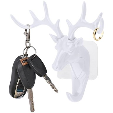 PORTA LLAVES MINARI BLANCO GANCHO COLGADOR PARED CIERVO 434C