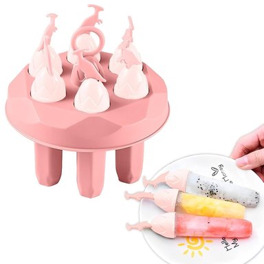 PACK 2 MOLDE MINARI ROSADO HELADOS 6 PALETAS DINOSAUDIO NIÑOS 651M