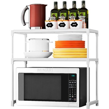 ESTANTE MINARI BLANCO ORGANIZADOR MICROONDAS 2 NIVELES COCINA 350E
