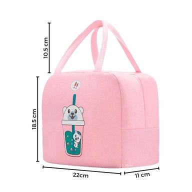LONCHERA MINARI TÉRMICA PARA NIÑOS BOLSA IMPERMEABLE 721L ROSADO - 4