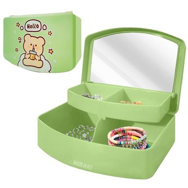 ORGANIZADO DE JOYAS MINARI KAWAII VERDE CON ESPEJO J08