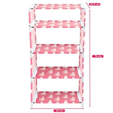 ZAPATERA ORGANIZADOR ESTANTE 5 PISOS DISEÑO OSO POLAR ROSA ZP5 - 4
