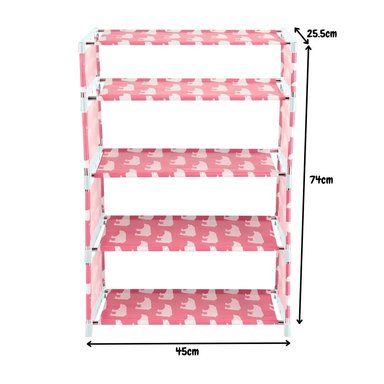 ZAPATERA ORGANIZADOR ESTANTE 5 PISOS DISEÑO OSO POLAR ROSA ZP5 - 5