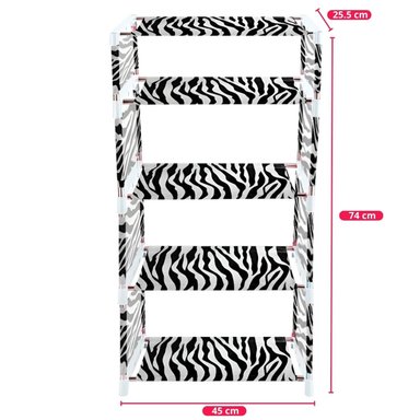 ZAPATERA ORGANIZADOR DE ZAPATOS ESTANTE 5 PISOS DISEÑO CEBRA ZP5 - 4