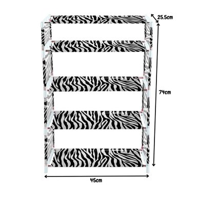 ZAPATERA ORGANIZADOR DE ZAPATOS ESTANTE 5 PISOS DISEÑO CEBRA ZP5 - 5