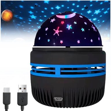 LAMPARA MINARI NEGRO PROYECTOR ESTRELLAS LUCES LUNA NIÑOS L39